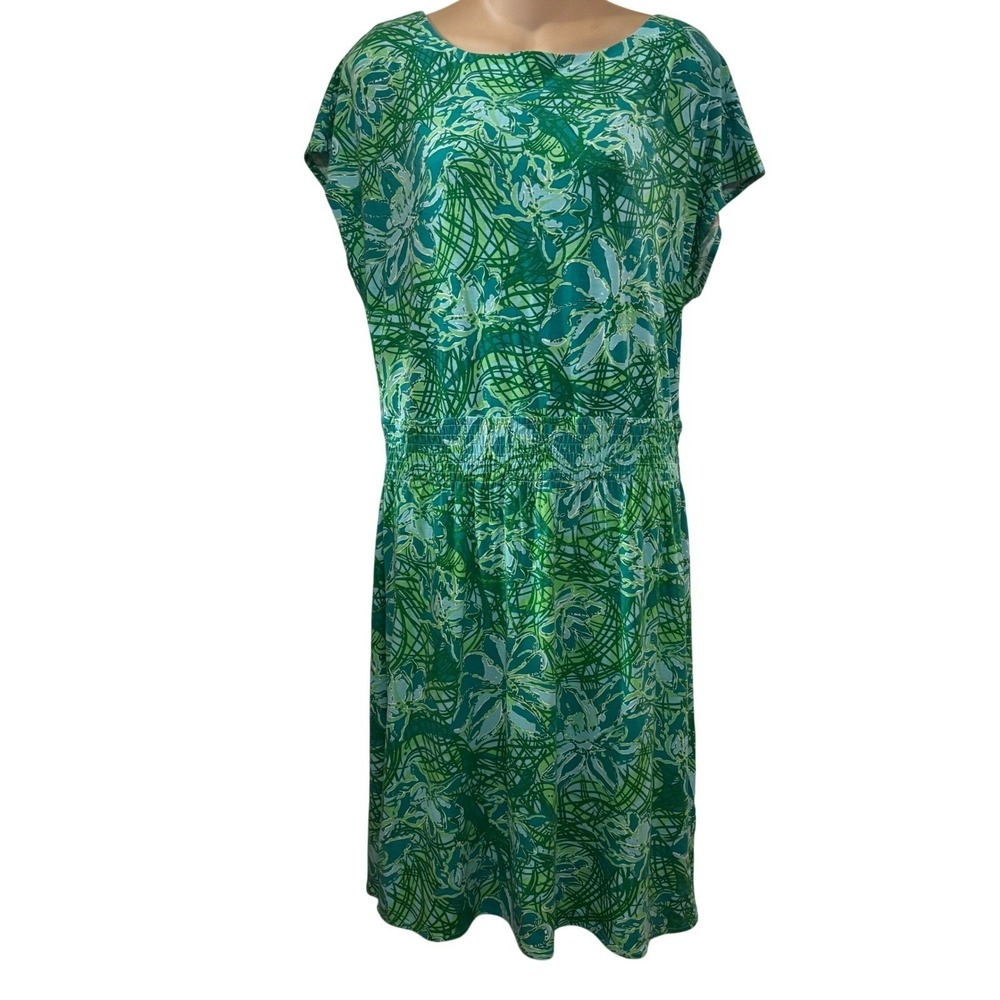 Lilly Pulitzer Women's Dress Medium NWT Green Floral Palm Beach Summer